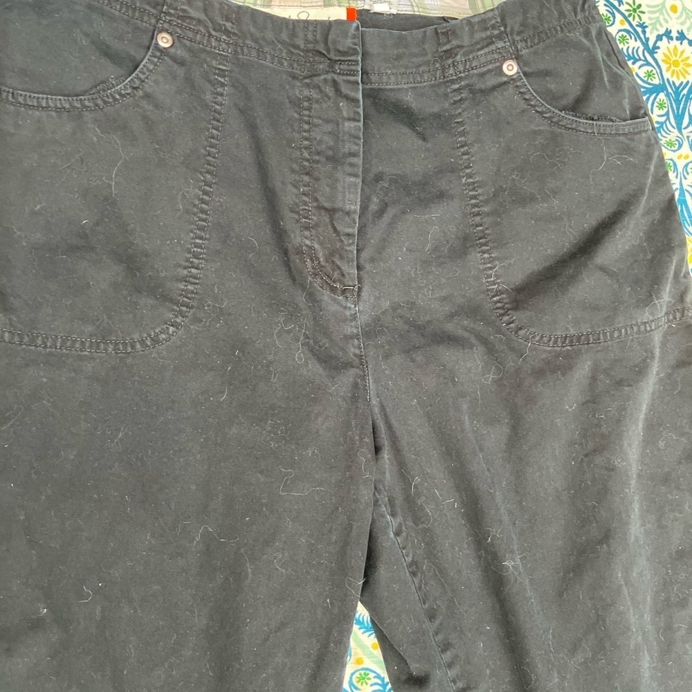 French Laundry Sport crapped, black cotton pants 16 - Picture 4 of 7